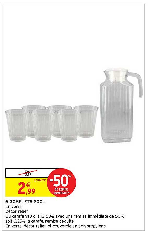 6 gobelets 20cl