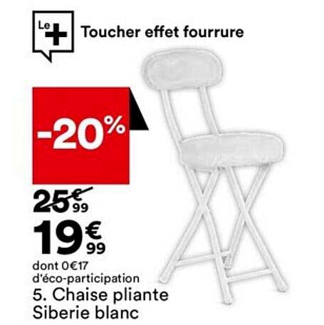 chaise pliante siberie blanc