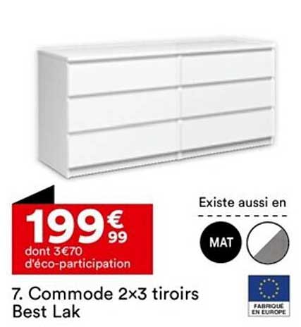commode 2 x 3 tiroirs best lak