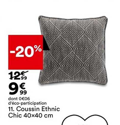 coussin éthnic chic 40 x 40 cm