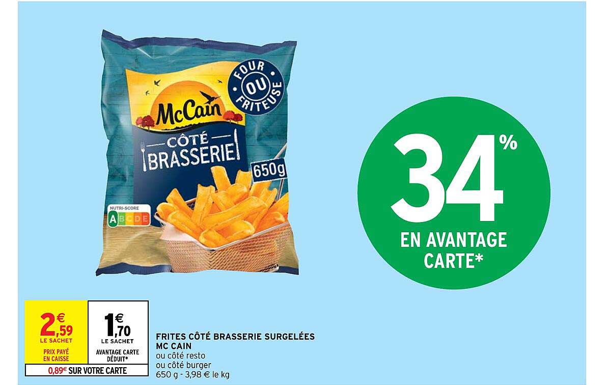 frites côté brasserie surgelées mc cain