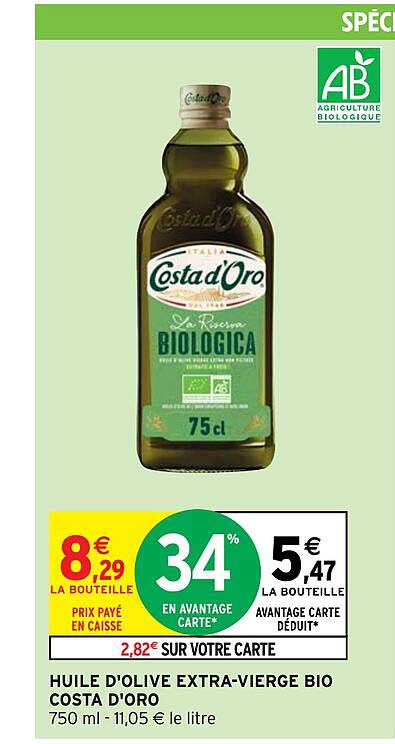 huile d'olive extra-vierge bio costa d'oro