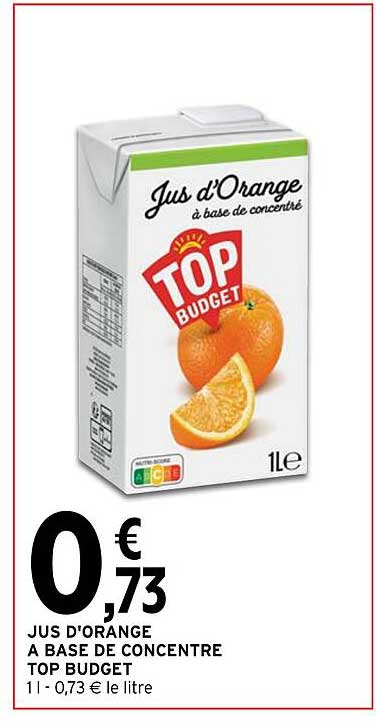 Jus D'orange à Base De Concentré Top Budget