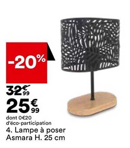 lampe à poser asmara h. 25 cm