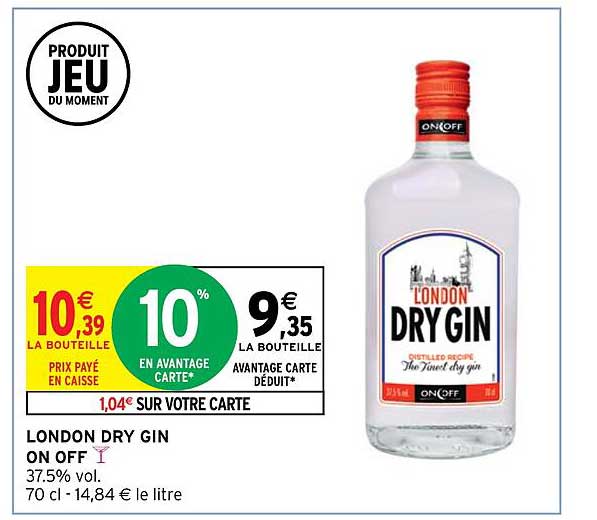 london dry gin on off
