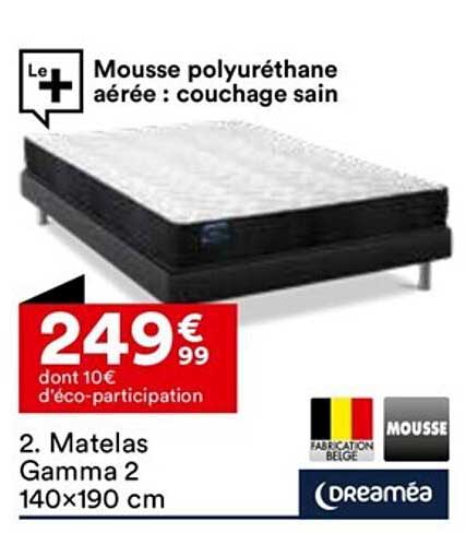Matelas Gamma 2 140 X 190 Cm Dreaméa