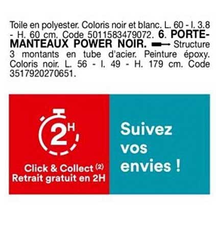 porte-manteaux power noir