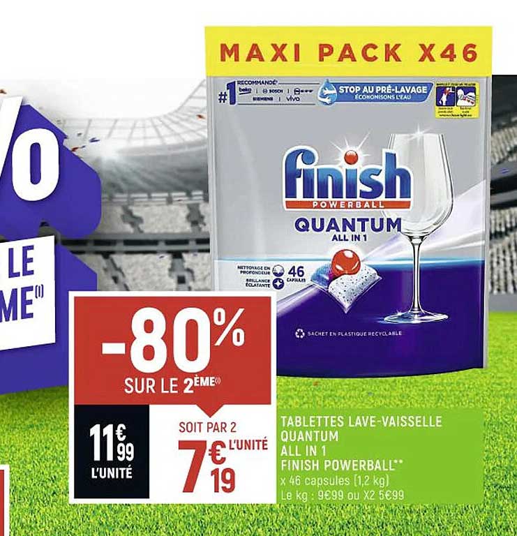 tablettes lave-vaisselle quantum all in 1 finish powerball