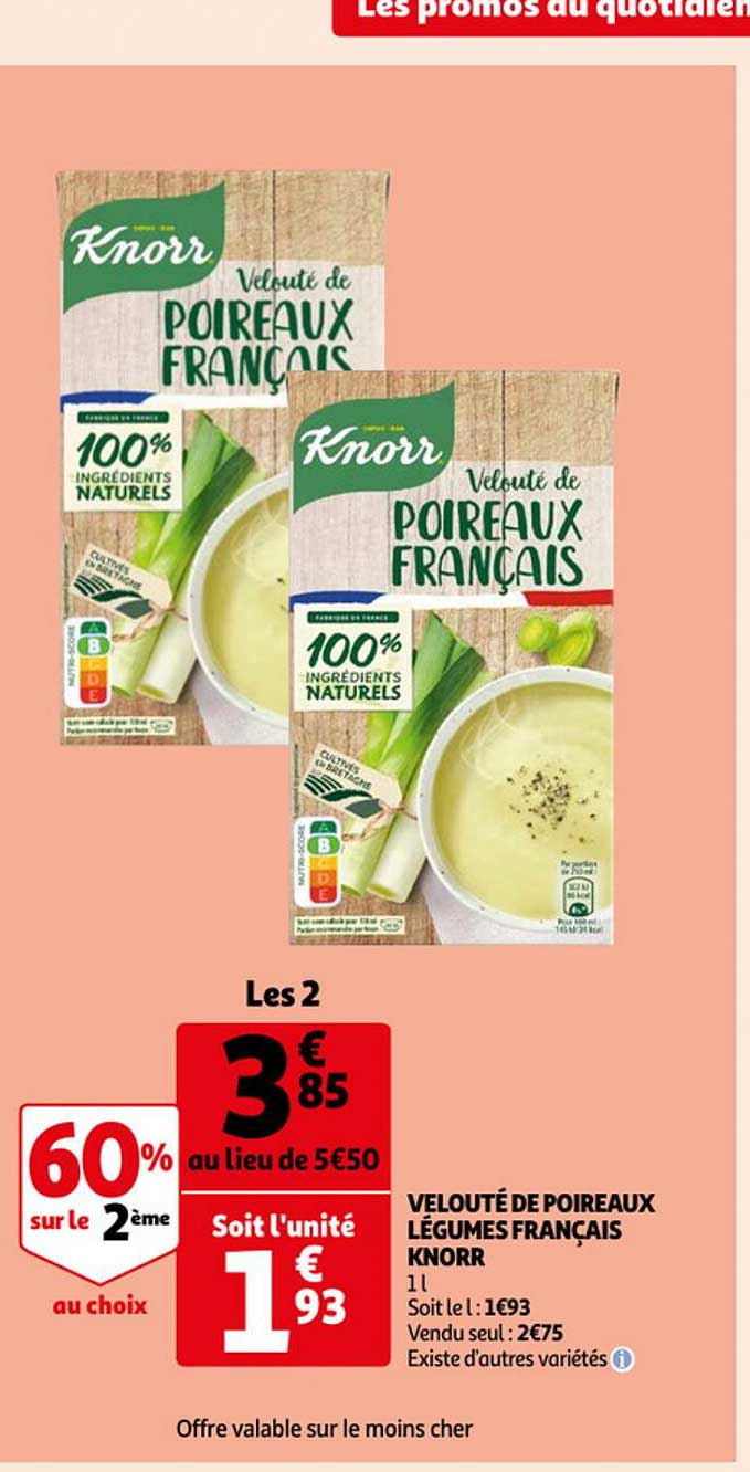 Velouté De Poireaux Légumes Français Knorr