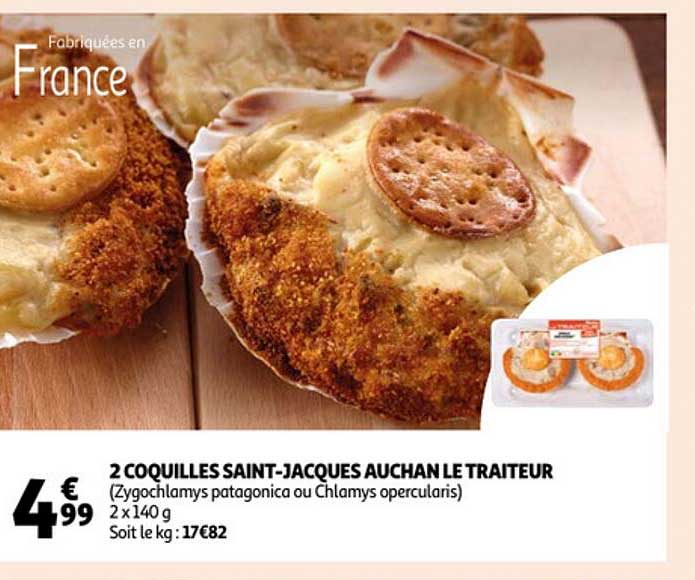 2 Coquilles Saint-jacques Auchan Le Traiteur