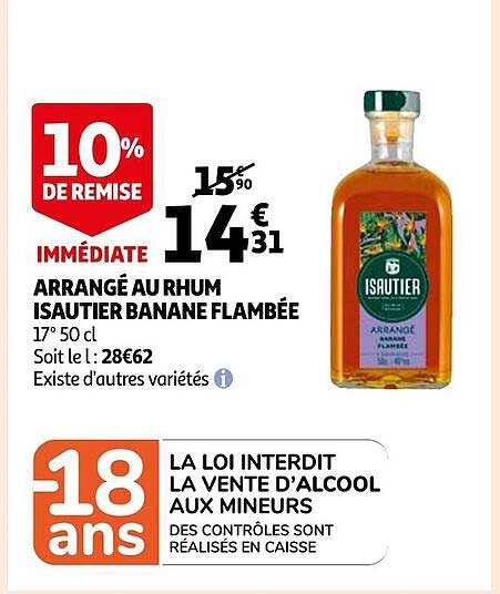 arrangé au rhum isautier banane flambée