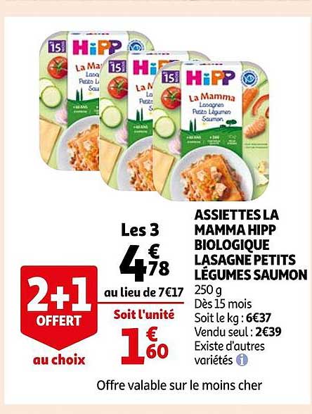 assiettes la mamma hipp biologique lasagne petits légumes saumon