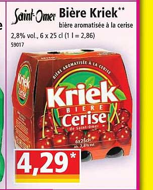 bière kriek bière aromatisée à la cerise saint-omer