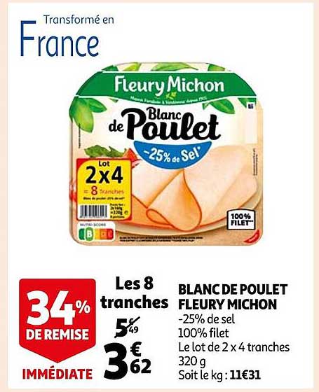 blanc de poulet fleury michon
