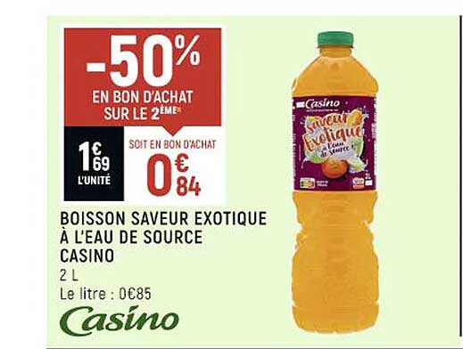 boisson saveur exotique à l'eau de source casino