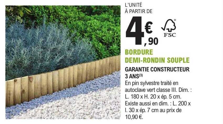 bordure demi-rondin souple