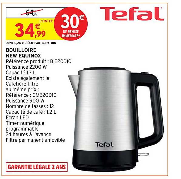 bouilloire nex équinox tefal