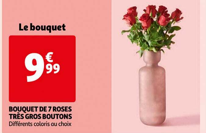 bouquet de 7 roses très gros boutons