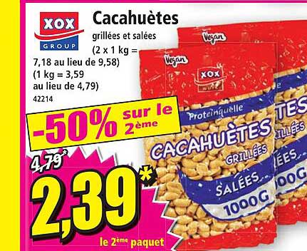 cacahuètes grillées et salées xox group