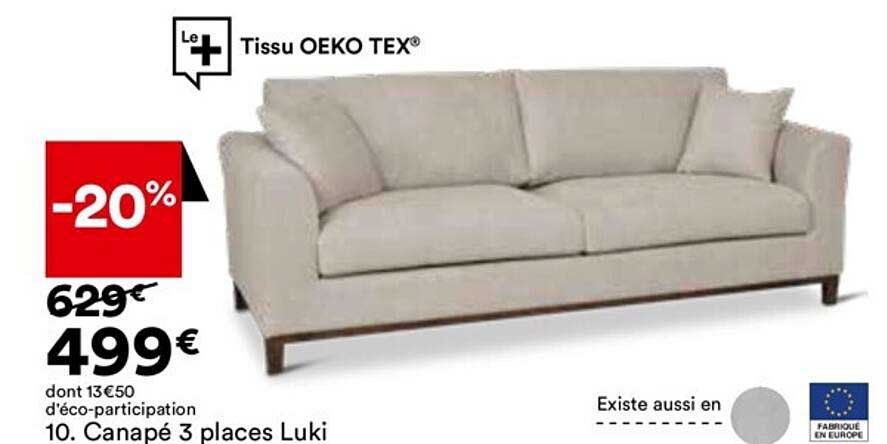 canapé 3 places luki