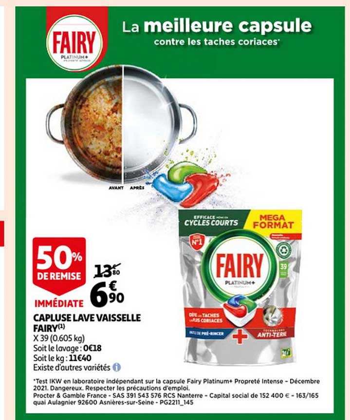 capsule lave vaisselle fairy