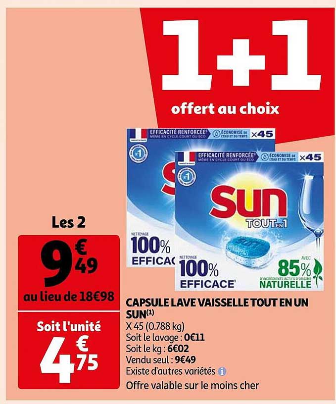 capsule lave vaisselle tout en un sun