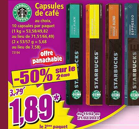 capsules de café starbucks coffee