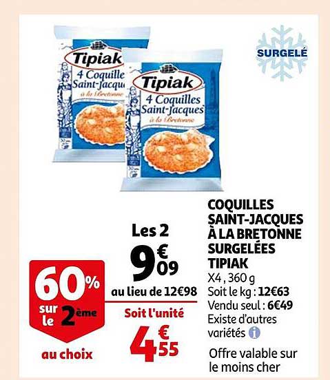 coquilles saint-jacques à la bretonne surgelées tipiak
