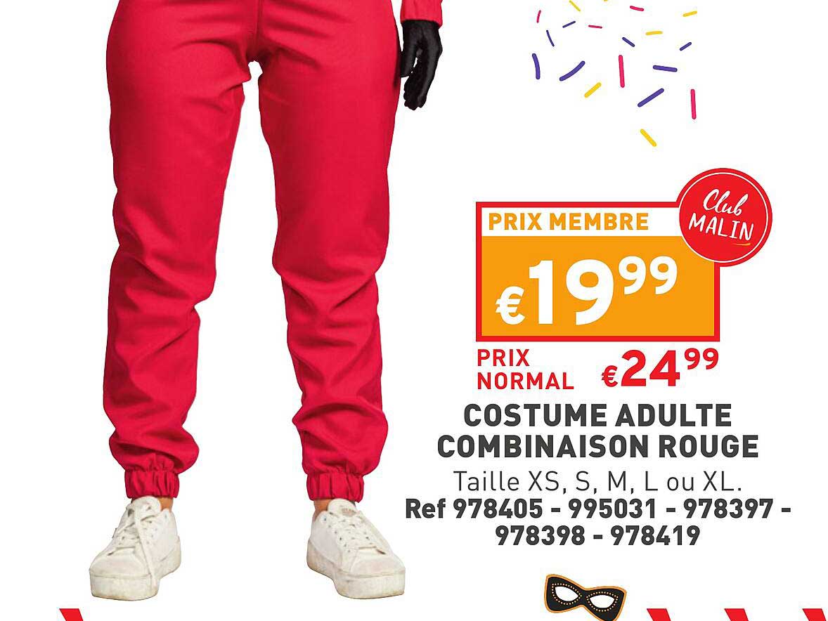 costume adulte combinaison rouge