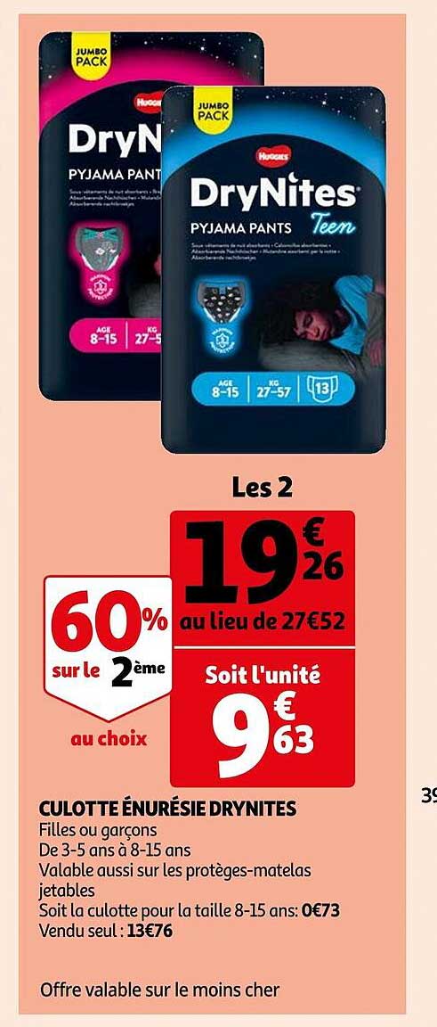 culotte énurésie dry nites