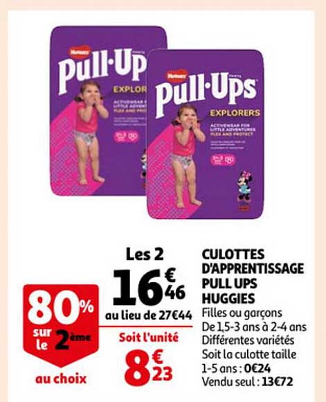 culottes d'apprentissage pull ups huggies