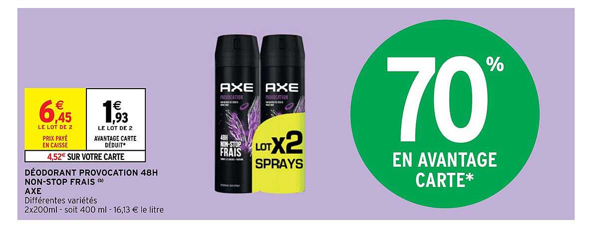 déodorant provocation 48h non-stop frais axe