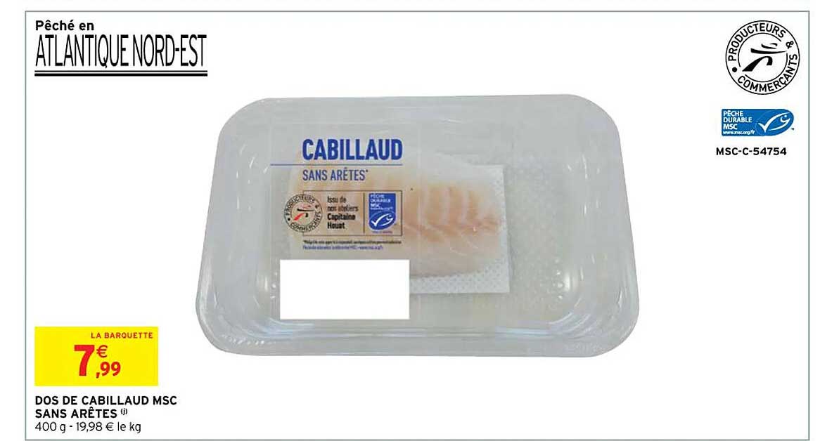 Dos De Cabillaud Msc Sans Arêtes