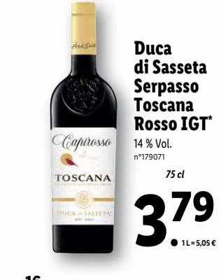 duca di sasseta serpasso toscana rosso igt