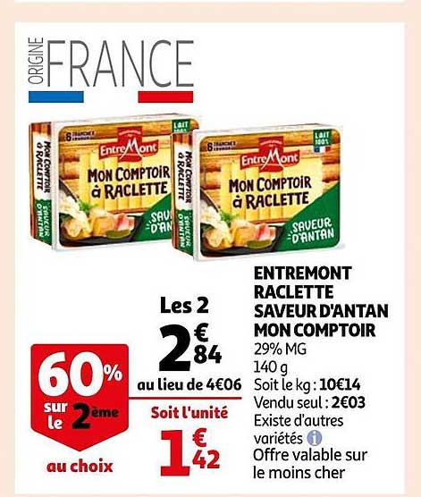 entremont raclette saveur d'antan mon comptoir