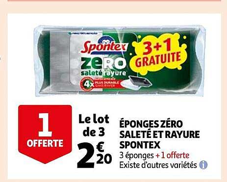 éponges zéro saleté et rayure spontex