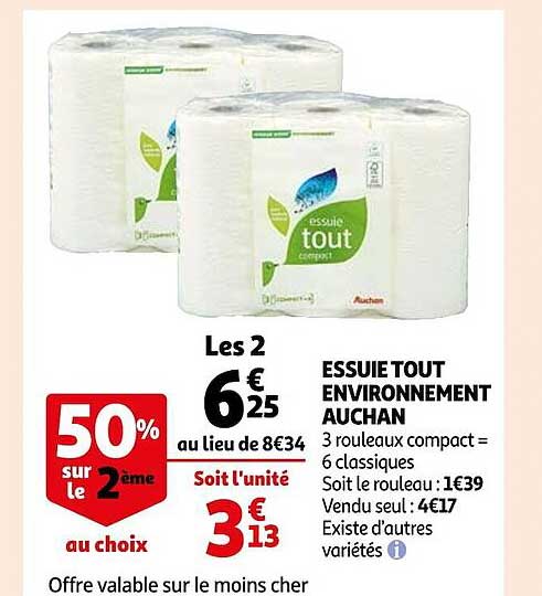 essuie tout environnement auchan