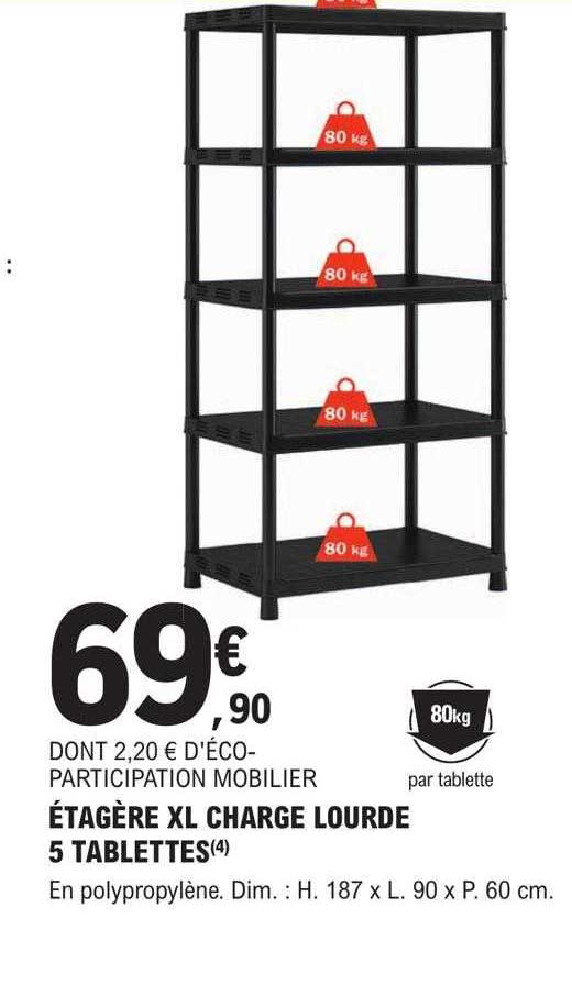 étagère xl charge lourde 5 tablettes