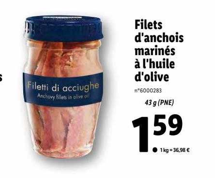 filets d'anchois marinés à l'huile d'olive