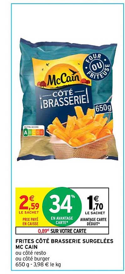 frites côté brasserie surgelées mc cain