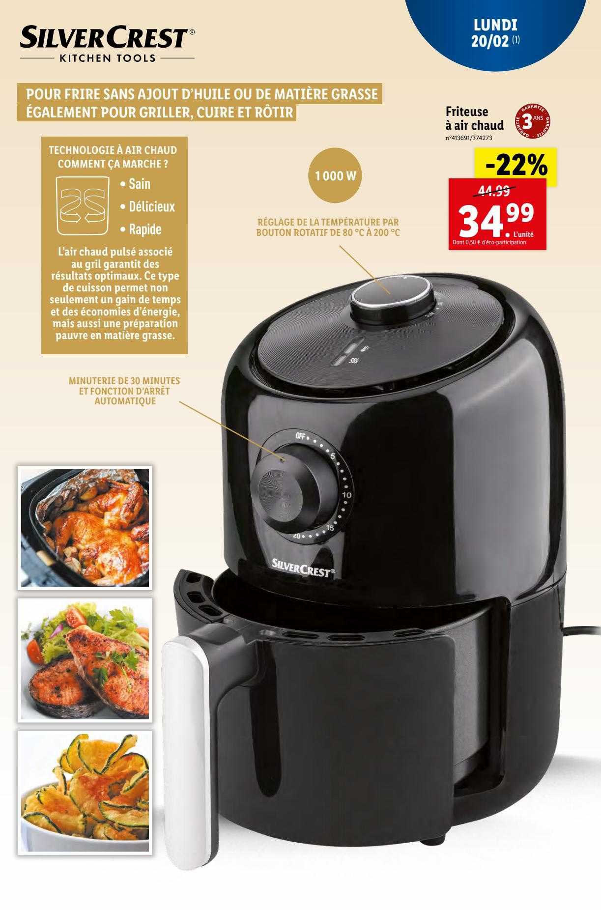 friteuse à air chaud silver crest