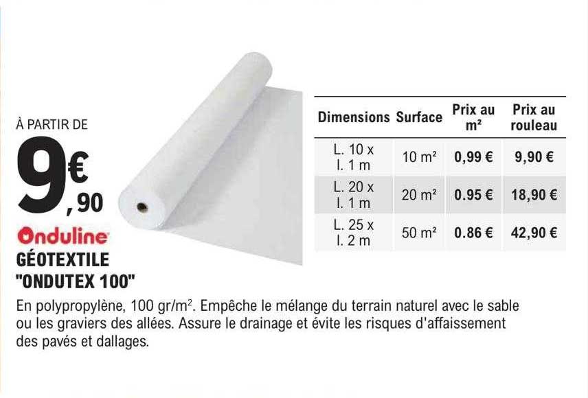Géotextile "ondutex 100"