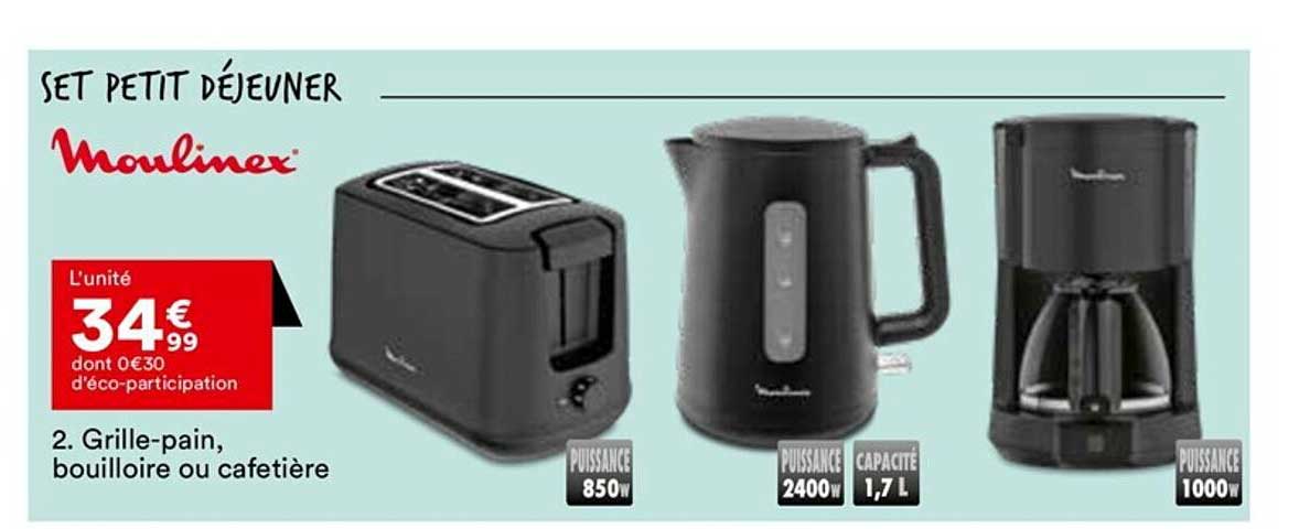 grille-pain, bouilloire ou cafetière moulinex