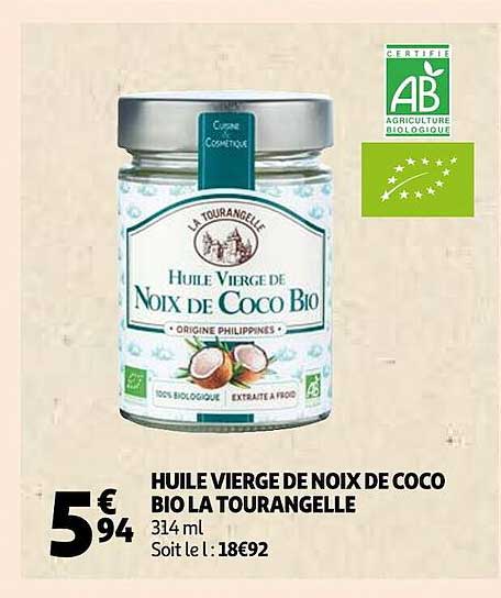 huile vierge de noix de coco bio la tourangelle