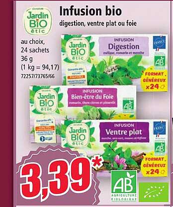 infusion bio digestion, ventre plat ou foie jardin bio
