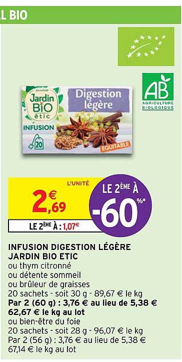 infusion digestion légère jardin bio étic