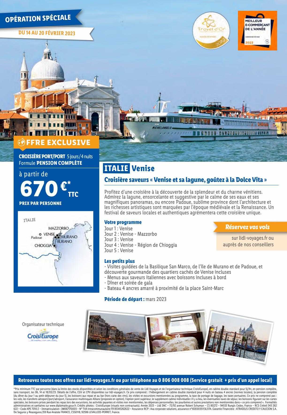 italie venise : croisière saveurs «venise et sa lagune, goûtez à la dolce vita»