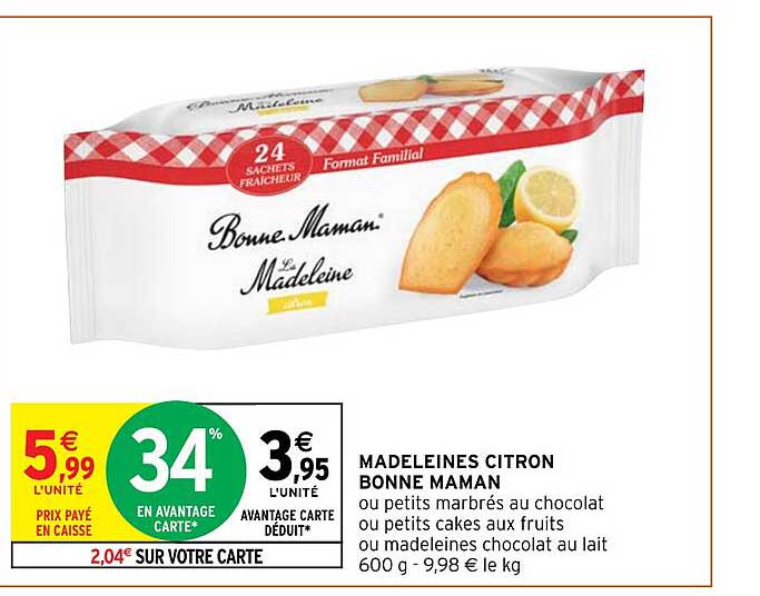 madeleines citron bonne maman