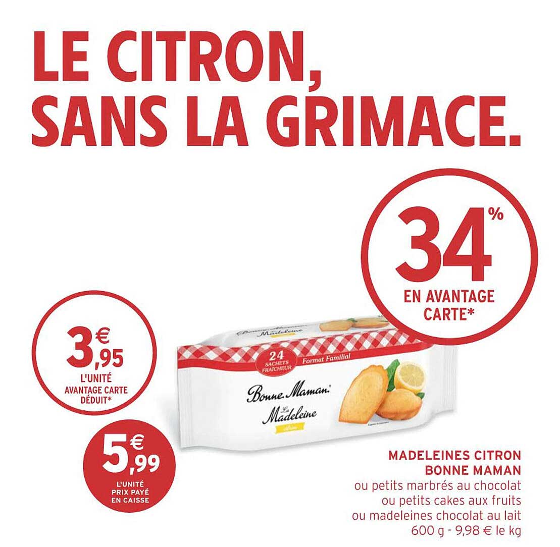 madeleines citron bonne maman