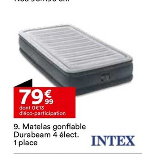 matelas gonflable durabeam 4 élect. 1 place intex